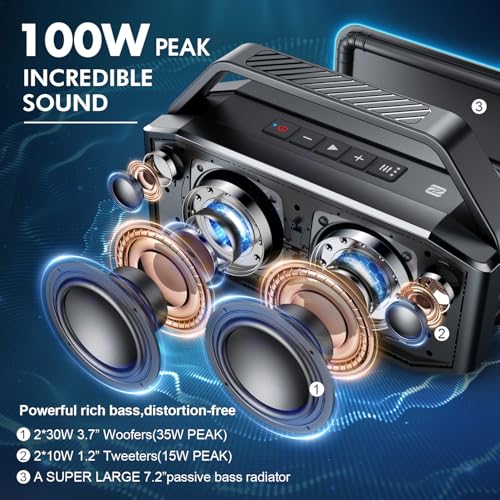 W-KING Portable Bluetooth Waterproof Outdoor Loudspeaker for Big Party and Summer Beach
| W-KING 100W Max Waterproof Ou